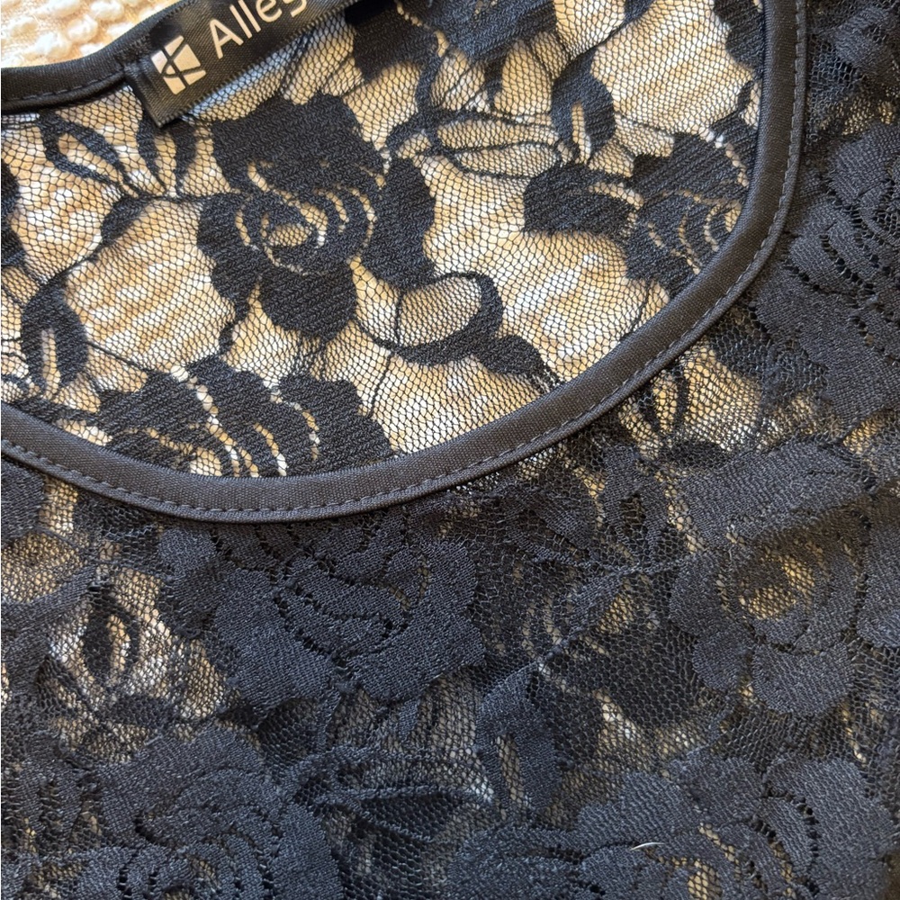 Allegri Black Lace Floral Blouse